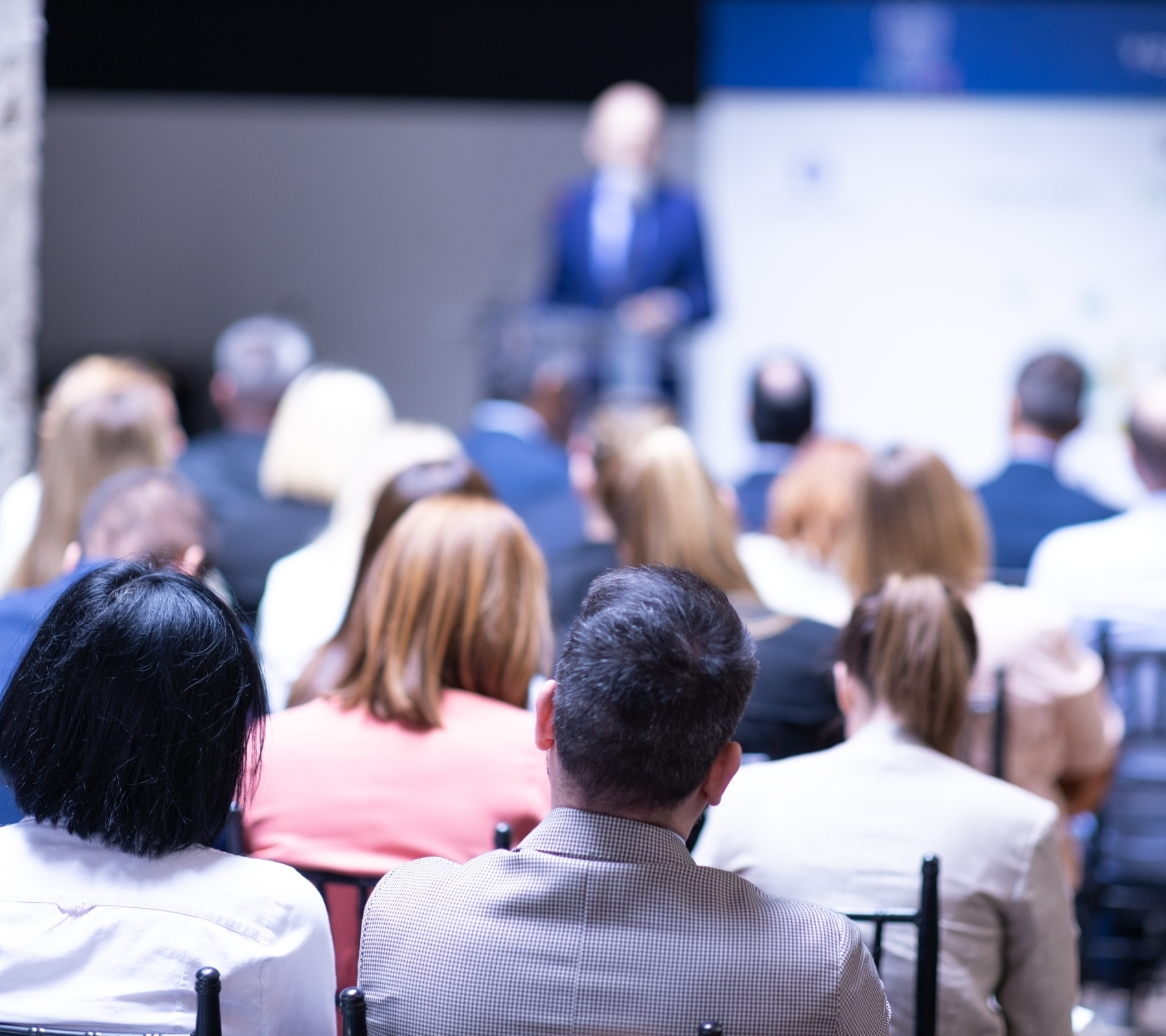 Speaker sharing ideas with an intimate audience